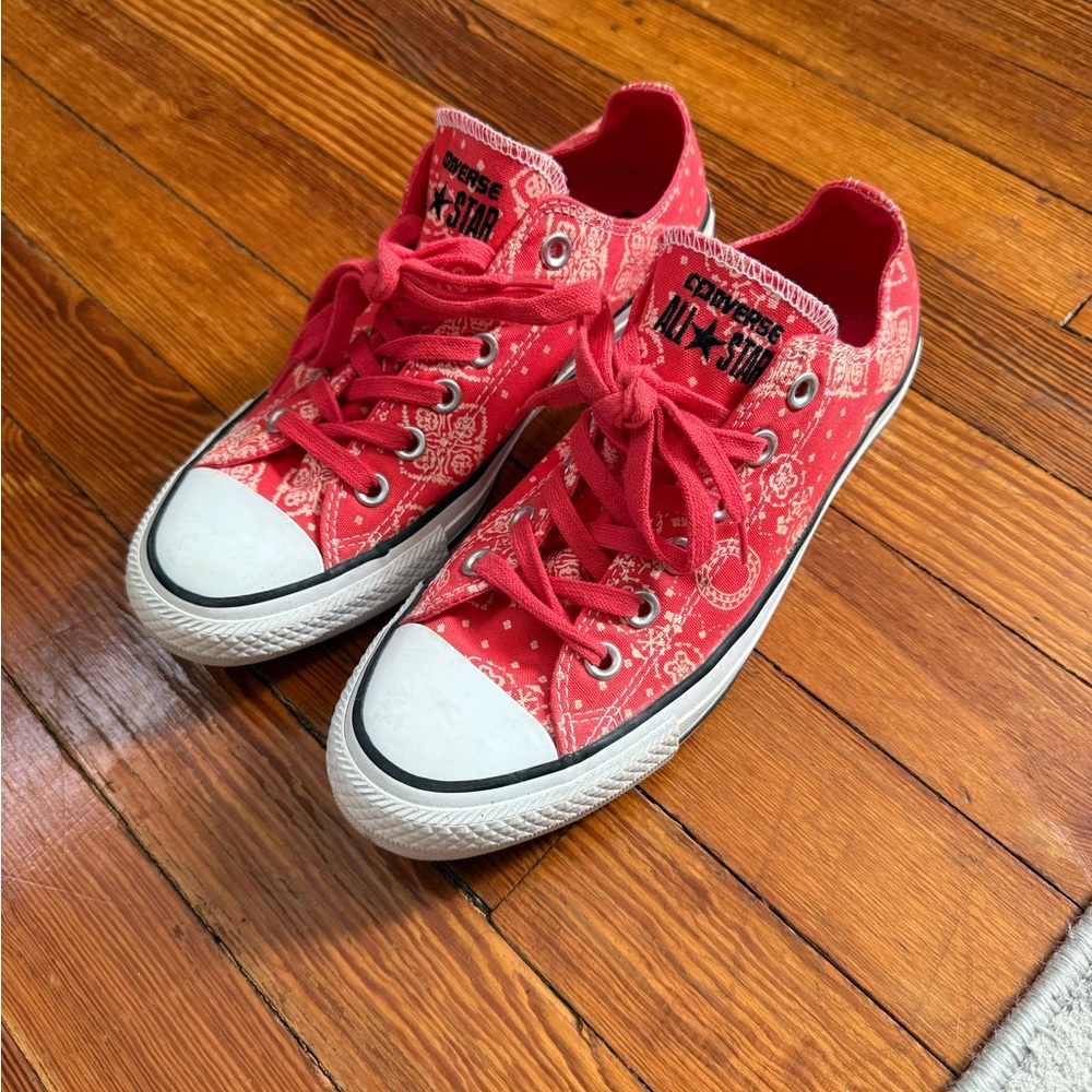 Converse All Star Red Paisley Sneakers